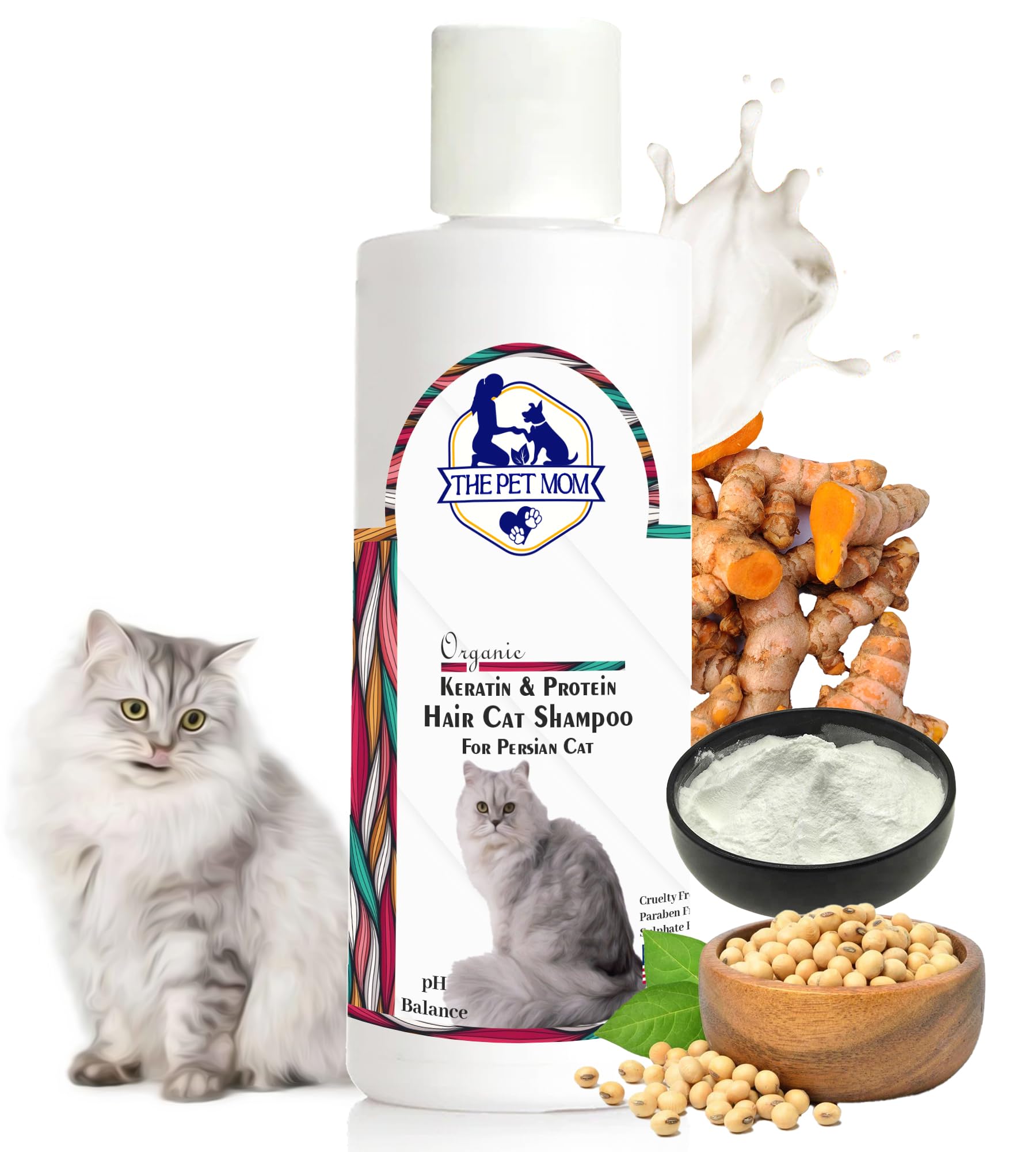The Pet Mom Organic Keratin & Protein Hair Cat Shampoo for Persian Cat & Kitten | Healthy Pet Fur Nourish, Strengthen & Shine | Deep-Cleansing & Removes Dirt | All Cat Breed – 200ml (B0CKTWC237) Amazon Price History, Amazon Price Tracker