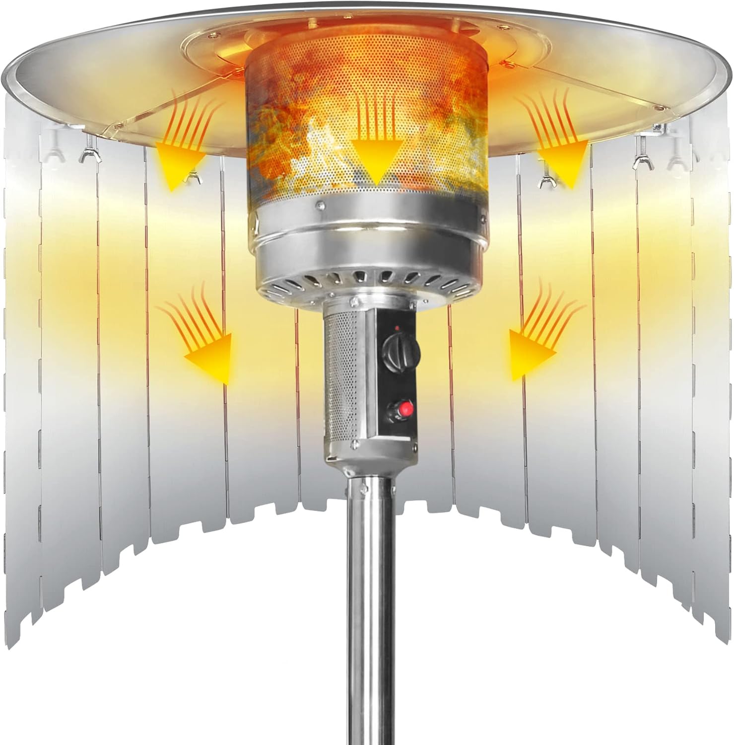 Patio Heater Reflector Shield (12 Panels), Heat Focusing Reflector