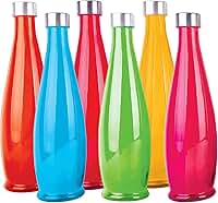 Tuut Garrafa Color para Água em Vidro Colorido com Tampa Inox 1L – Hermética e Design Moderno