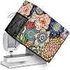 Sewing Machine Cover with Pockets Dust Cover to Keep Clean & Safe White Marble Waterproof Machine Washable Sewing Machine Cover with Elastic Port