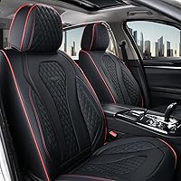 Vista 2 de Coverado Car Seat Covers Full Set, Black Seat Covers, Waterproof Car Seat Cover, Car Seat Cushion, Car Seat Covers Front Seats Back Seat Covers, Car