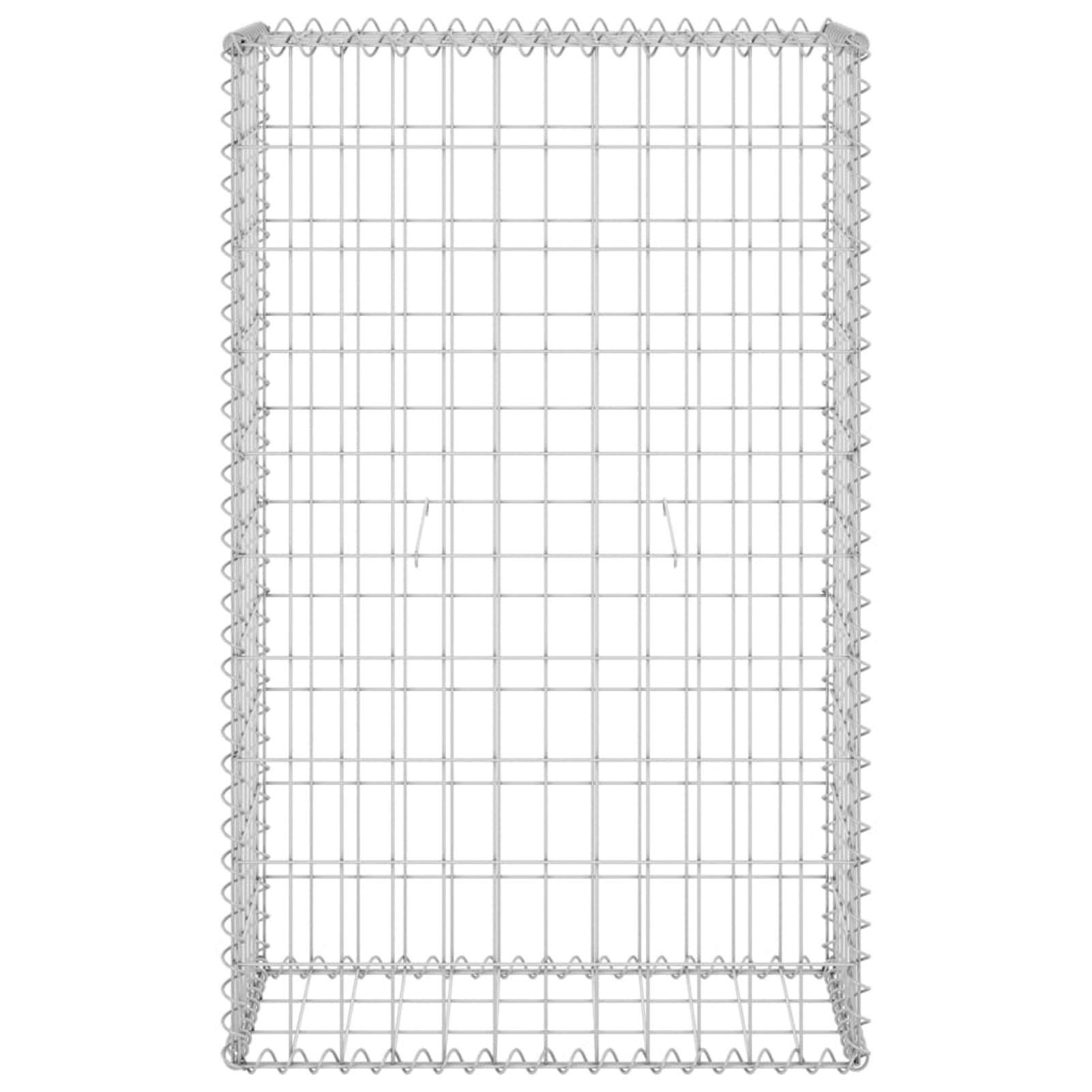 Tidyard Gabionenwand mit Abdeckung Gabione Steingabionen Steinkorb Gabionen Wand Drahtkorb Draht Mauer Verzinkter Stahl 60x30x100 cm