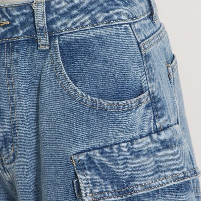 Women's Cargo Pants Y2K Clothing Multi-Pocket Relaxed Fit Jeans Grunge Clothes Alt Emo Hip Streetwear - Image 6