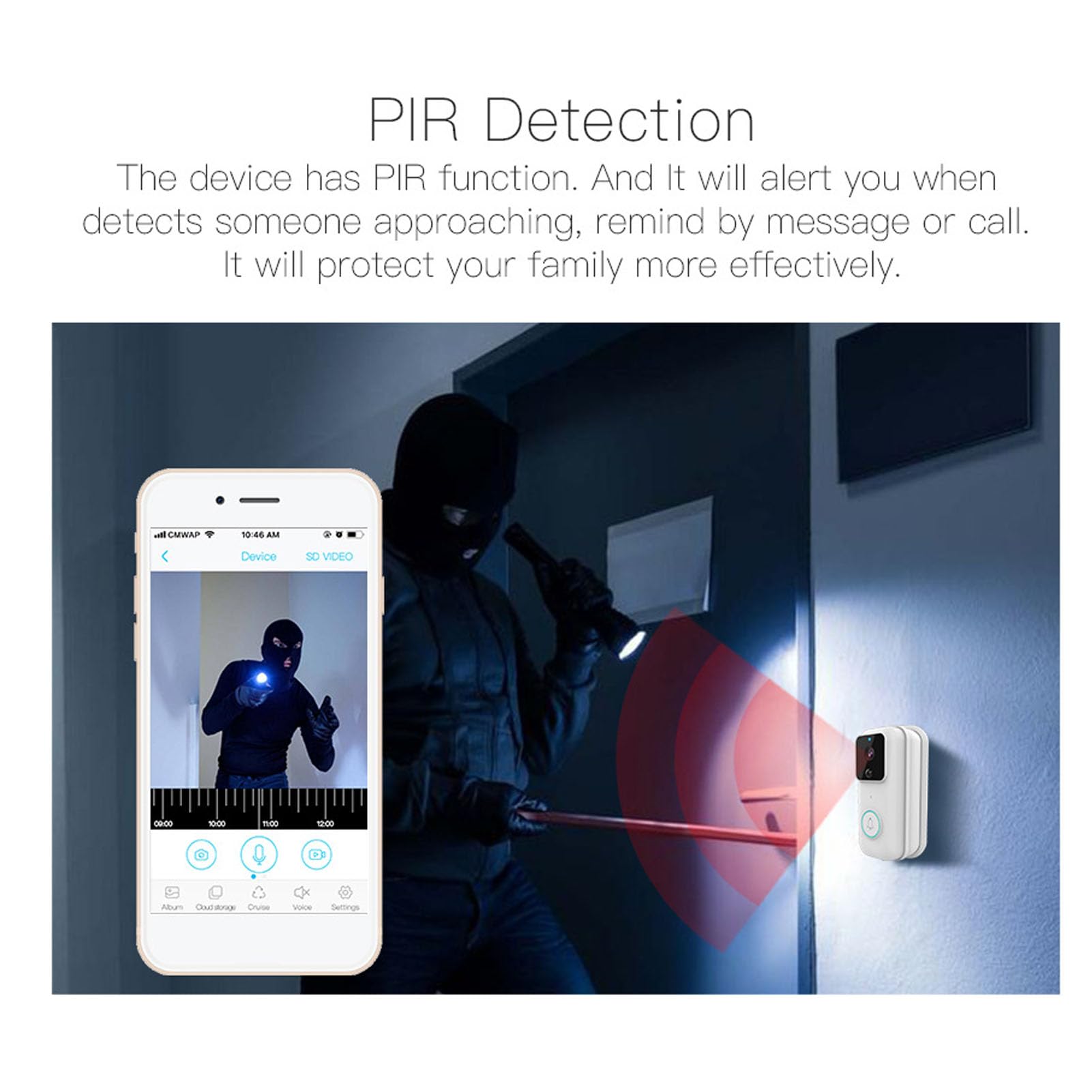 Videocitofono, Videocamera per Campanello con Campanello Video Intelligente WiFi Bidirezionale 1080p per Casa