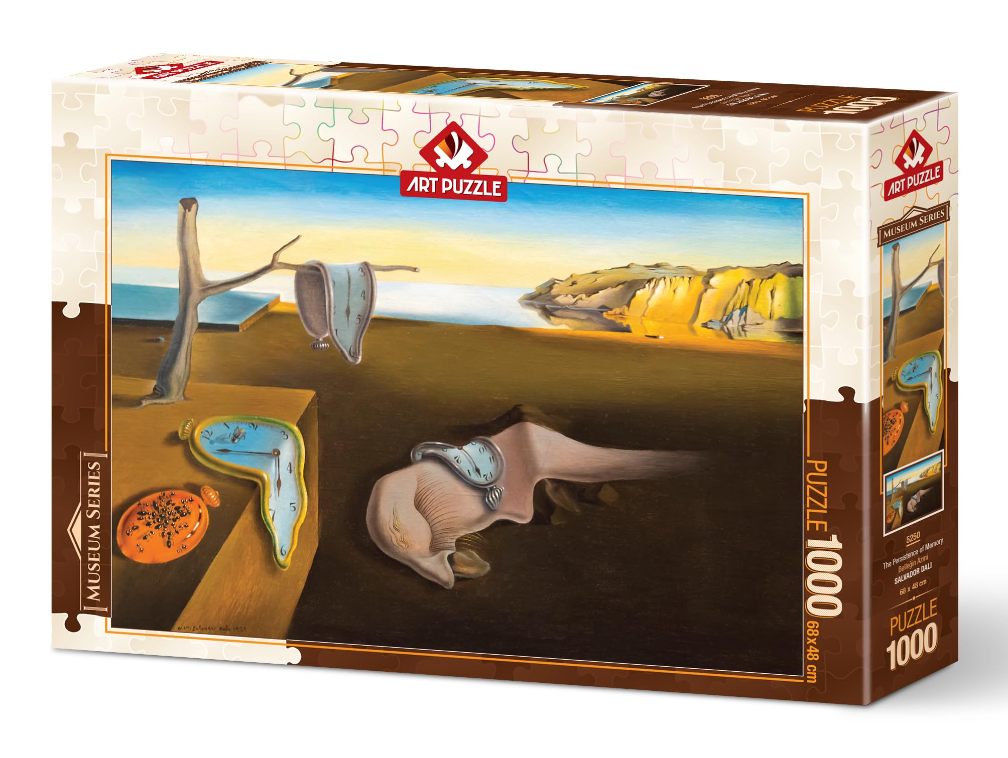 Dv Decovieno 1000 Piece Jigsaw Puzzle, The Perseverance of Memory, Salvador Dali, Art, Surreal Art, 68 cm x 48 cm, Cardboard, 1 Set, 1 Item, 1000 Pieces, 1 Puzzle, Adults