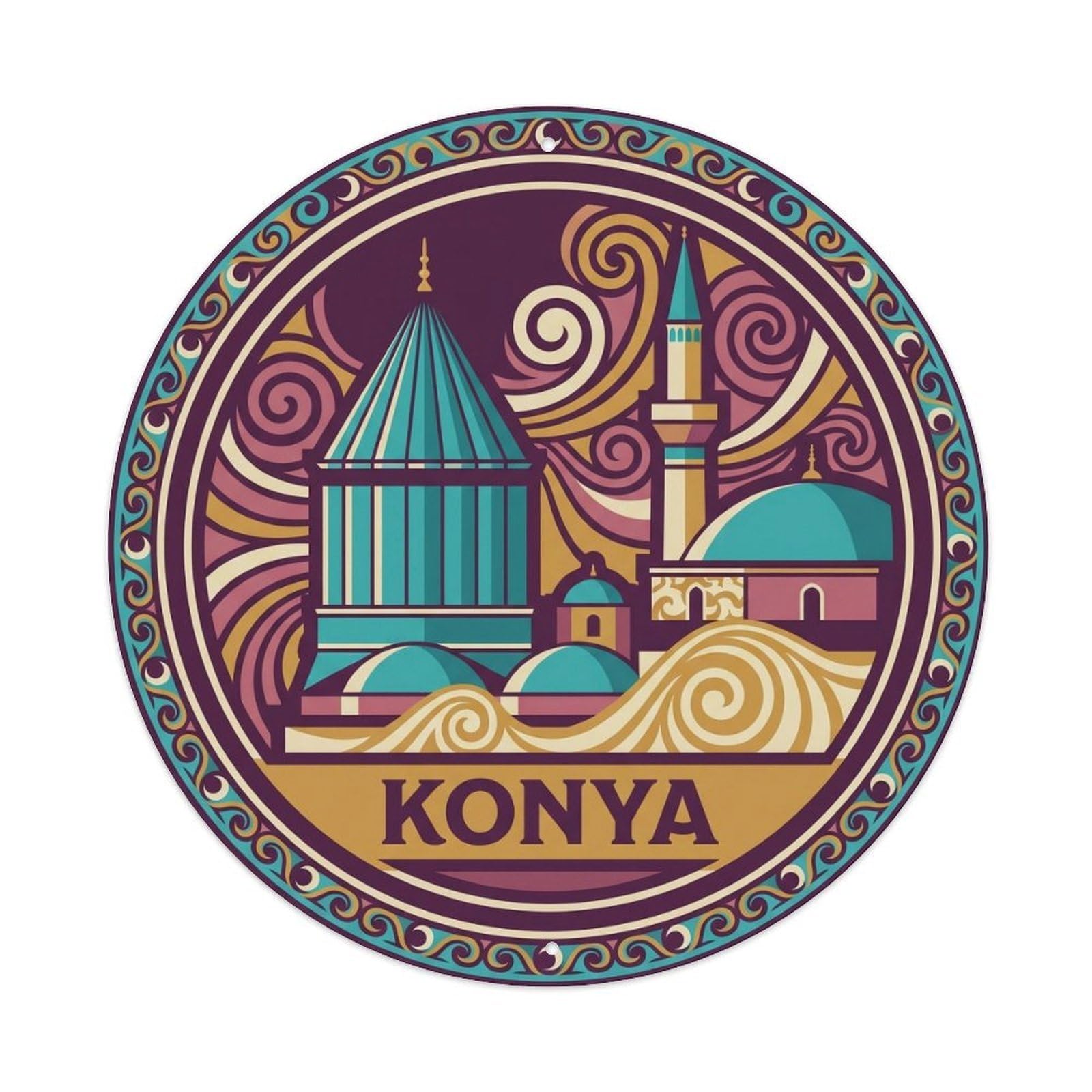 Turkey Konya Rumi Mausoleum Anatolia Travel Aegean Metal Tin Sign