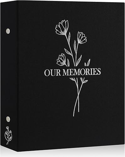 Vista 129 de Lanpn Álbumes de fotos pequeños de 4 x 6 pulgadas, 50 imágenes, paquete de 2 unidades, mini capacidad de lino Our Memories, juego de bolsillos