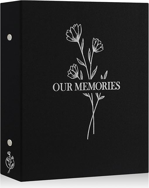 Lanpn Photo Album 6x4 Slip in, OUR MEMORIES Linen 400 Pockets Photo Albums Holds Portrait Only 10x15cm Picture Black