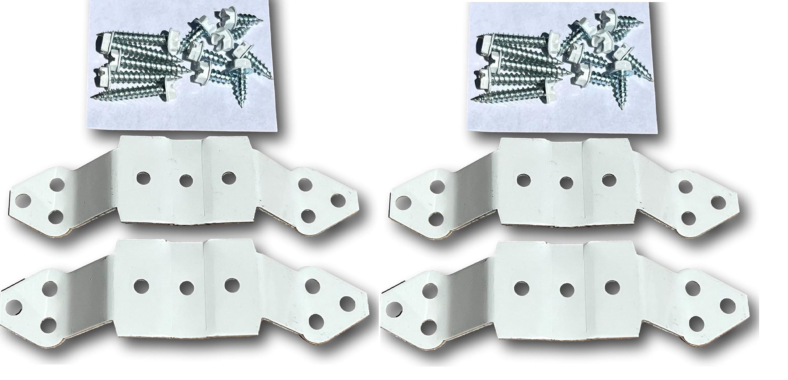 K-TEC GUTTER SUPPLY(4 Pack) Downspout Strap/Cleat for Fastening Downspout to House. Easily Zip Screw These Clips to Back of Downspout and Attach to Home Wuth Included Color Matching Scews