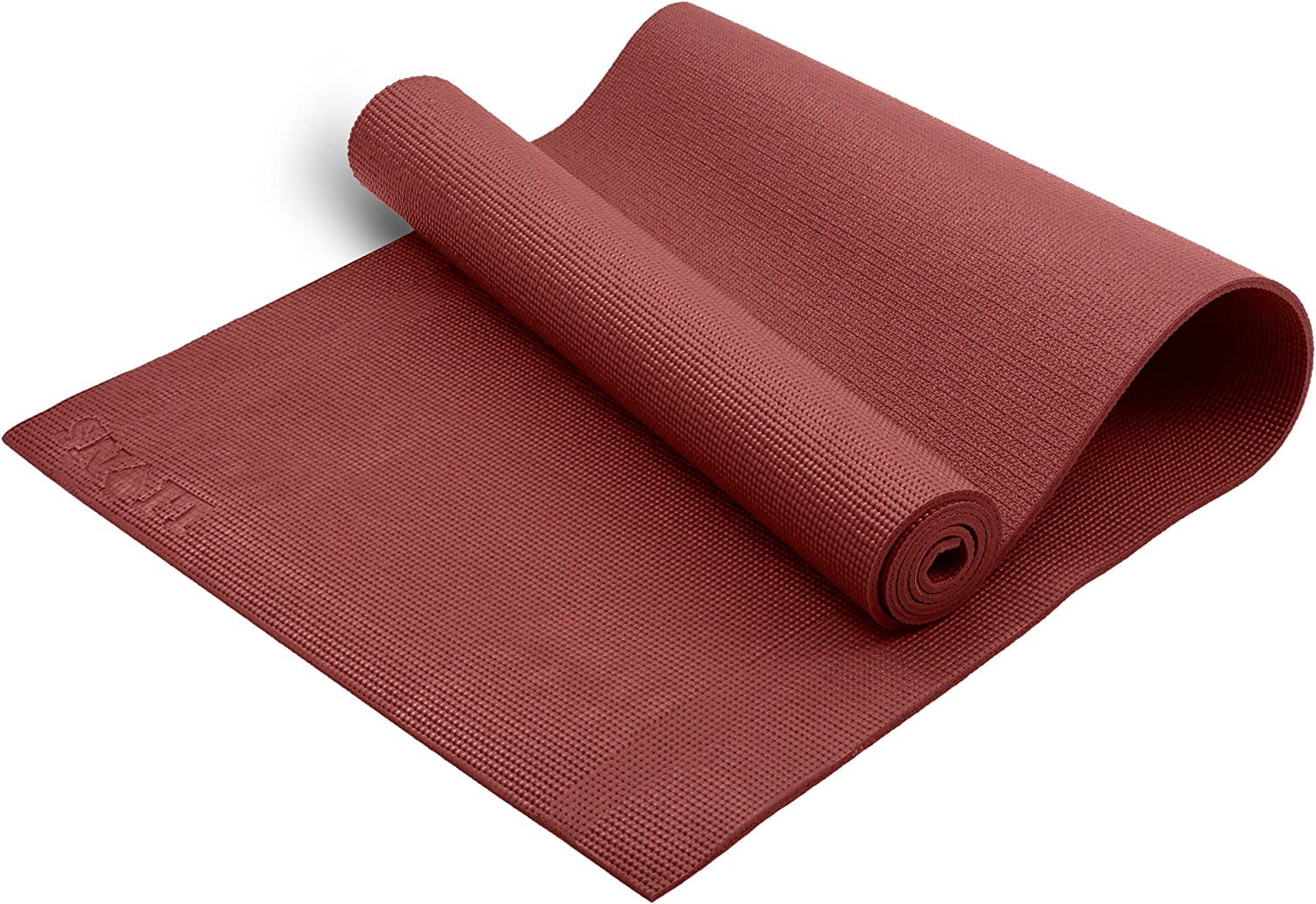 FAIRWAYUK PVC Yoga Mat 6mm Non-Slip, Thick Large Exercise Mats, Eco Friendly with Carry Straps for Pilates, Fitness, Men, Women 183 x 61 x 0.6cm Red