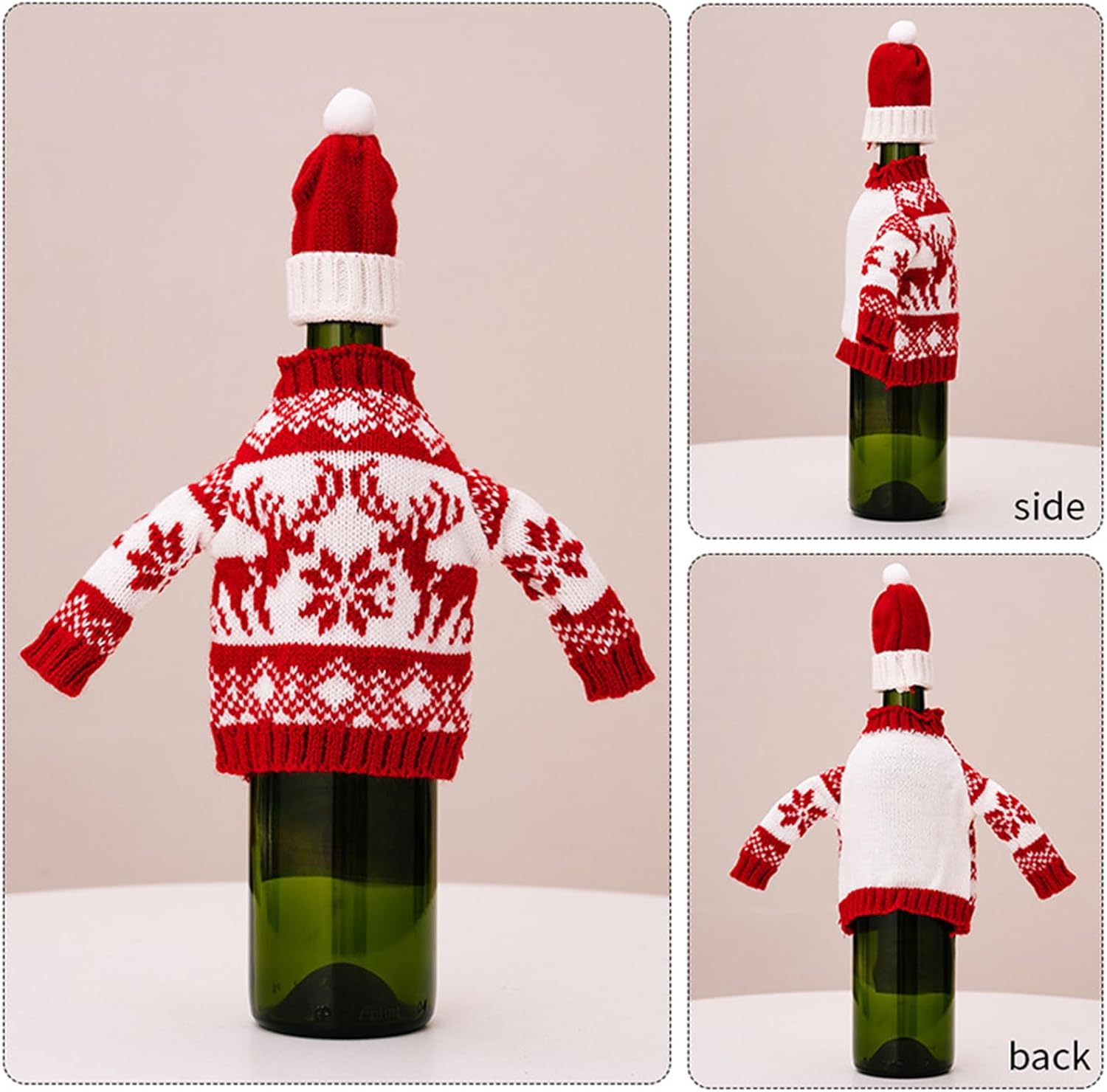 Wine Bottle Costumes Cover For Creating Atmospheres On Christmas Or Special Occasion Beautiful Covers Wine Cover Set image 4
