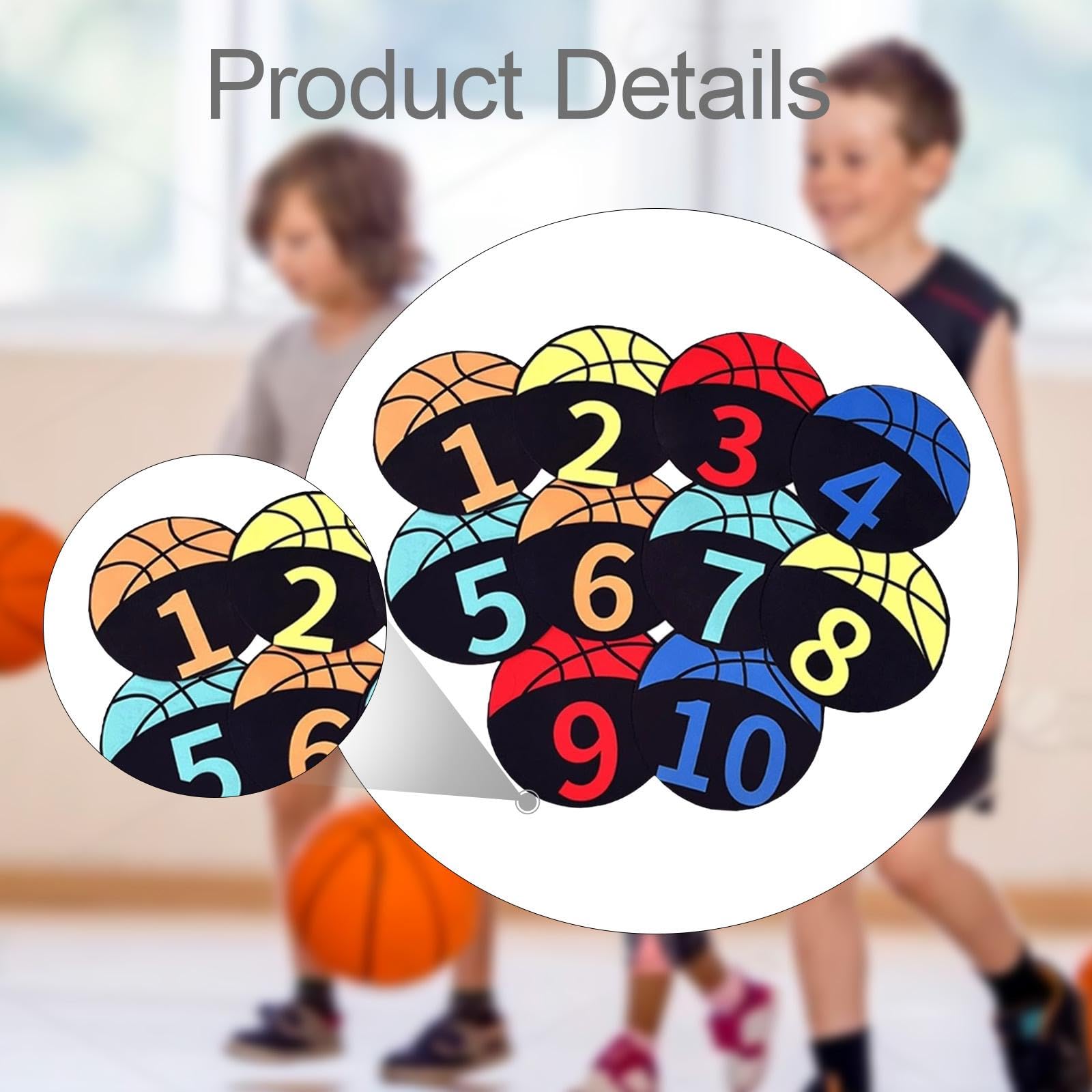 Colaxi 10x Sports Training Markers Soccer Number Signs Floor Spots Markers Training Mark Pad for Activities Exercise Act Classroom