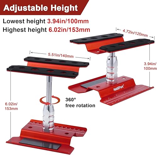 Miniatura 2 de Hobbypark Soporte de trabajo de aluminio RC para automóvil estación de trabajo de reparación de rotación de 360 grados elevación o inferior