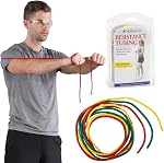 TheraBand Resistance Tube Set, Professional Latex Elastic Tubing for Upper & Lower Body, Core Exercise, Physical Therapy, Lower Pilates, at-Home Workouts, & Rehab