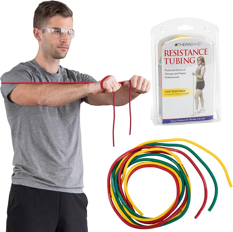 THERABAND Resistance Tubes, Band, Exercise, Set