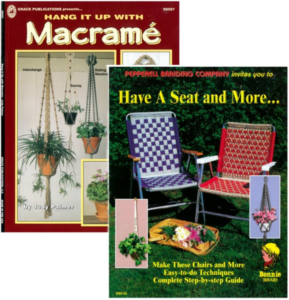 Hang it Up and Have a Seat DIY Crafting Weaving Knotting Macramé Books (2 Pack - Includes Both Books)
