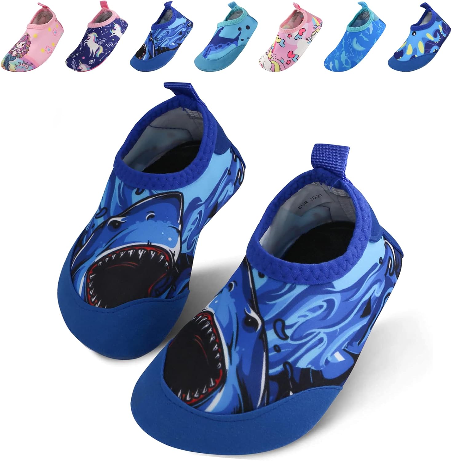 Scurtain Kids & Toddler Water Shoes - Quick-Dry Barefoot Aqua Socks For Beach, Pool (Size 67 Toddler)