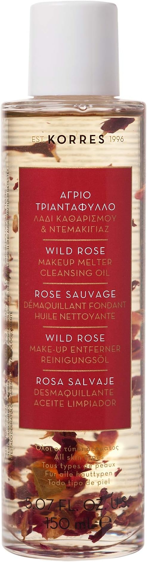 KORRES Wild Rose Makeup Melter Cleansing Oil, 5.07 Fl oz.