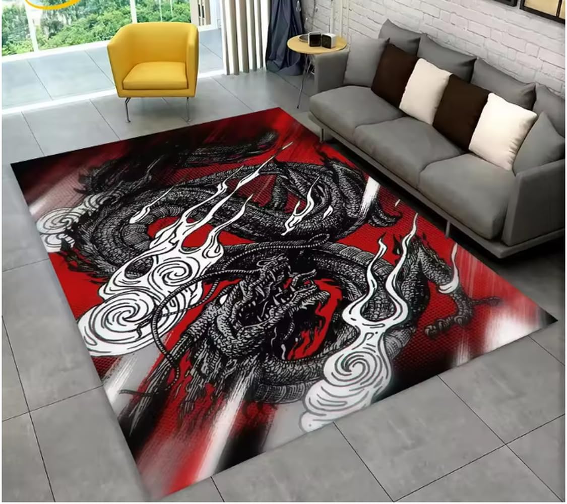 Paillasson décor cuisine motif dragon fini les sols glissants avec ce tapis