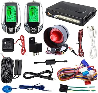EASYGUARD EC204 2-Way Car Alarm with PKE Passive Keyless Entry, Rechargeable LCD Pager, Shock Warning & Trunk Release
