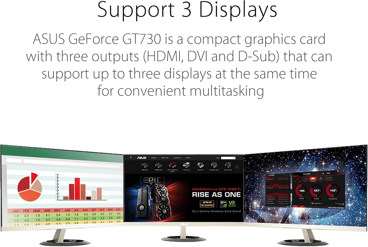 ASUS NVIDIA GeForce GT 730 Scheda Grafica, 2GB GDDR5, PCIe 2.0, HDMI, DVI, D-Sub, Supporta Fino a 3 Monitor, Design a Slot Singolo, Consumo Energetico Ridotto, GPU Tweak II, Blu/Nero ASUS NVIDIA GeForce GT 730 Scheda Grafica, 2GB GDDR5, PCIe 2.0, HDMI, DVI, D-Sub, Supporta Fino a 3 Monitor, Design a Slot Singolo, Consumo Energetico Ridotto, GPU Tweak II, Blu/Nero