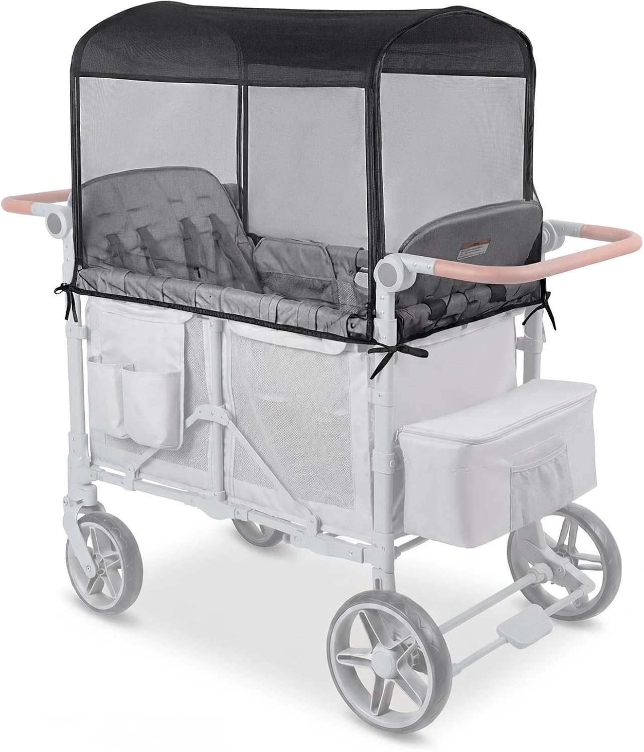 Orzbow Mosquito Net for Baby Stroller Wagon | Mosquito Net Cover Tent Compatible with WONDERFOLD W4 Stroller Wagon, Insect, Fly & Bug Protection, Summer, Beach, Travel, and Camping Essentials, Black