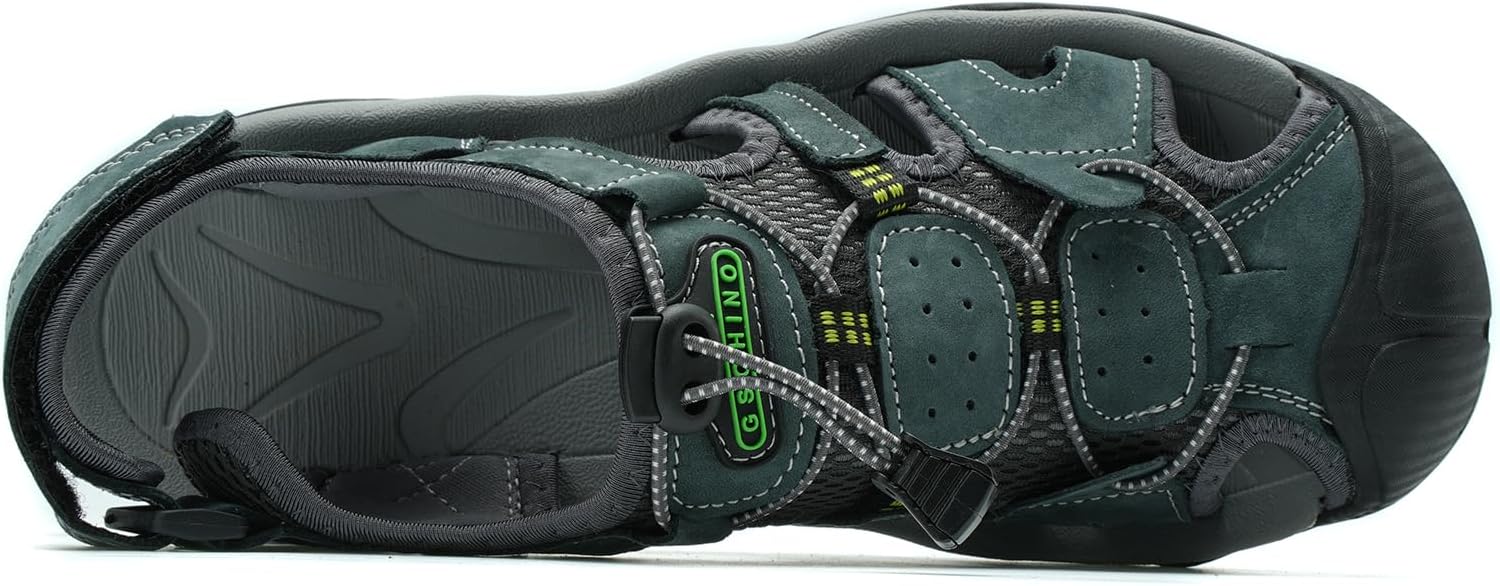 Mens Leather Sports Sandals For Men Closed Toe Hiking Outdoor Athletic Casual Walking Sandals Water Shoes Summer Fisherman Sandal Handmade - Image 4