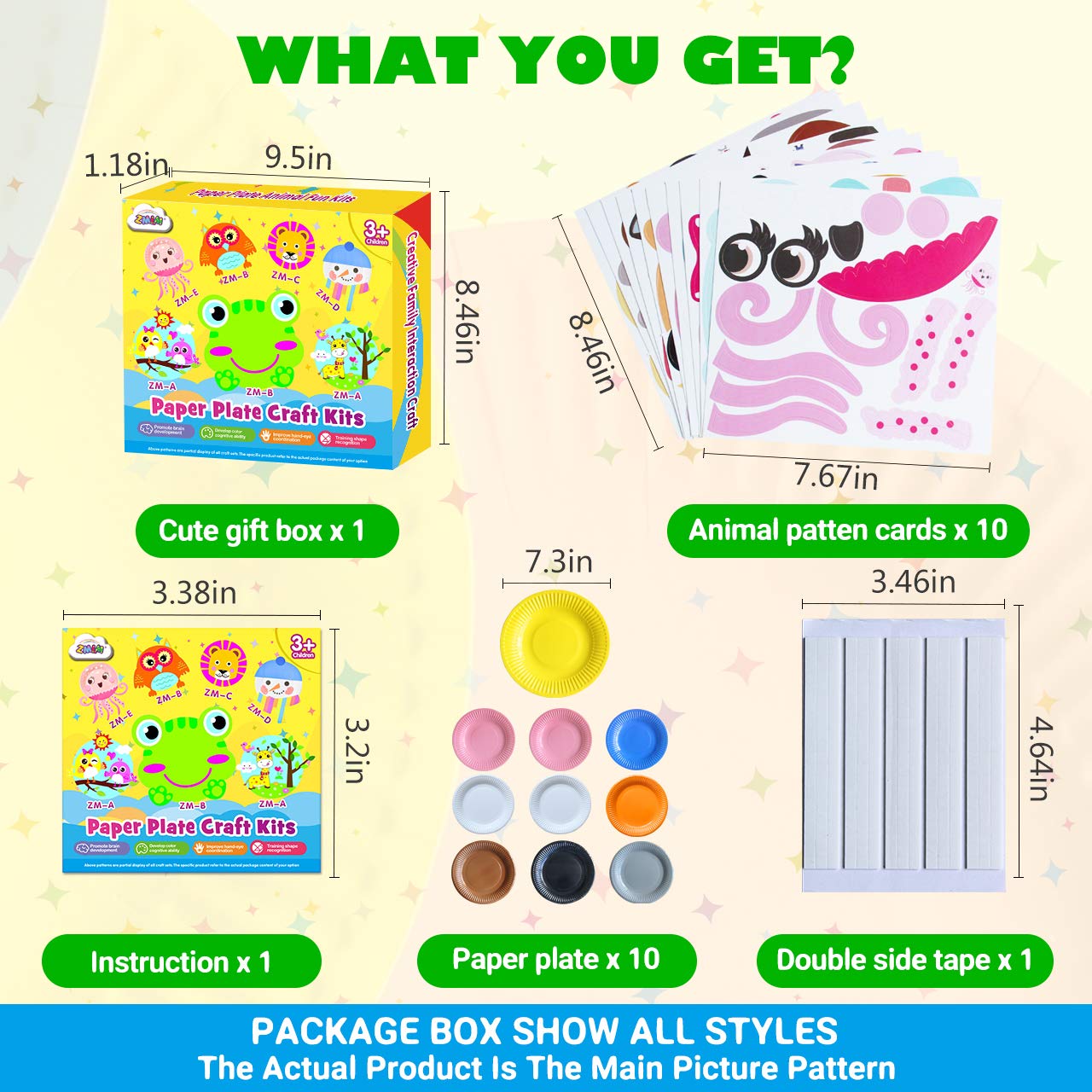 ZMLM Art Crafts Toys for Toddler Paper Plate Art Kit for Girl Boy