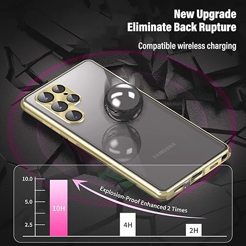 Miniatura 5 de Funda de teléfono para Samsung Galaxy S22 Ultra Protector de pantalla de vidrio templado parachoques de aluminio delantero y trasero 360 Protección