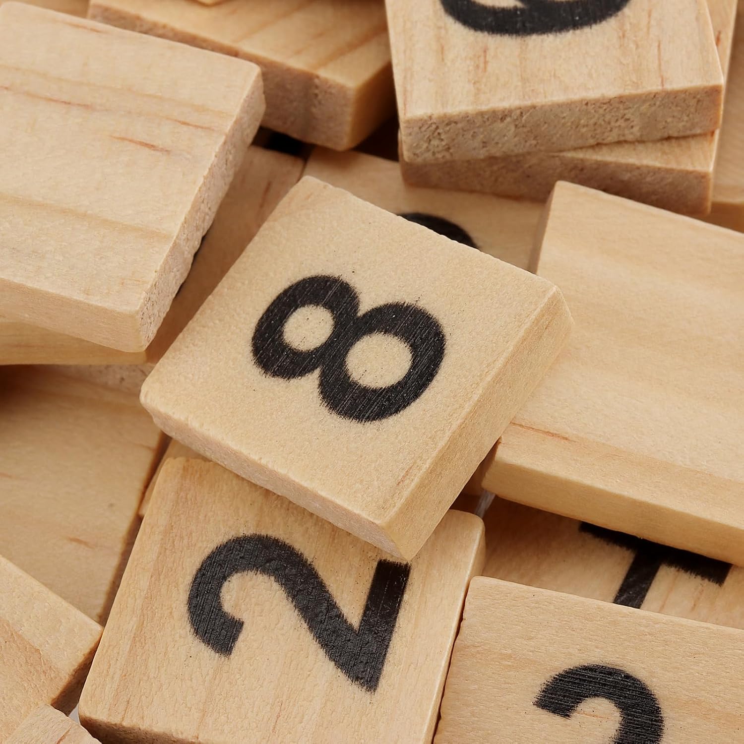 1200 PCS Small Wooden Number Tiles, Mini Wooden Number Symbol for DIY Craft, Home Decoration, Math Practise, 0.8 x 0.7 x 1/5 Inch