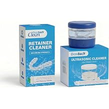 DENTTACH Dental Ultrasonic Retainer Cleaner Machine, Compatible with Invisalign, for Dentures, Mouth Guards, Aligners, Night Guards