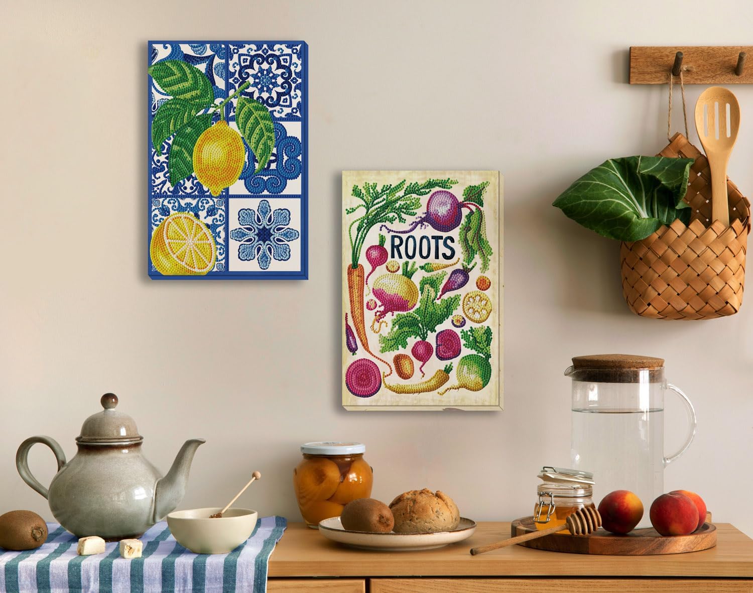 DIAMOND DOTZ Citrus Tiles Diamond Painting Kits for Adults - Kitchen Diamond Art Kits a Relaxing Creative Craft Kit with Dotz Gems 11.8x7.9