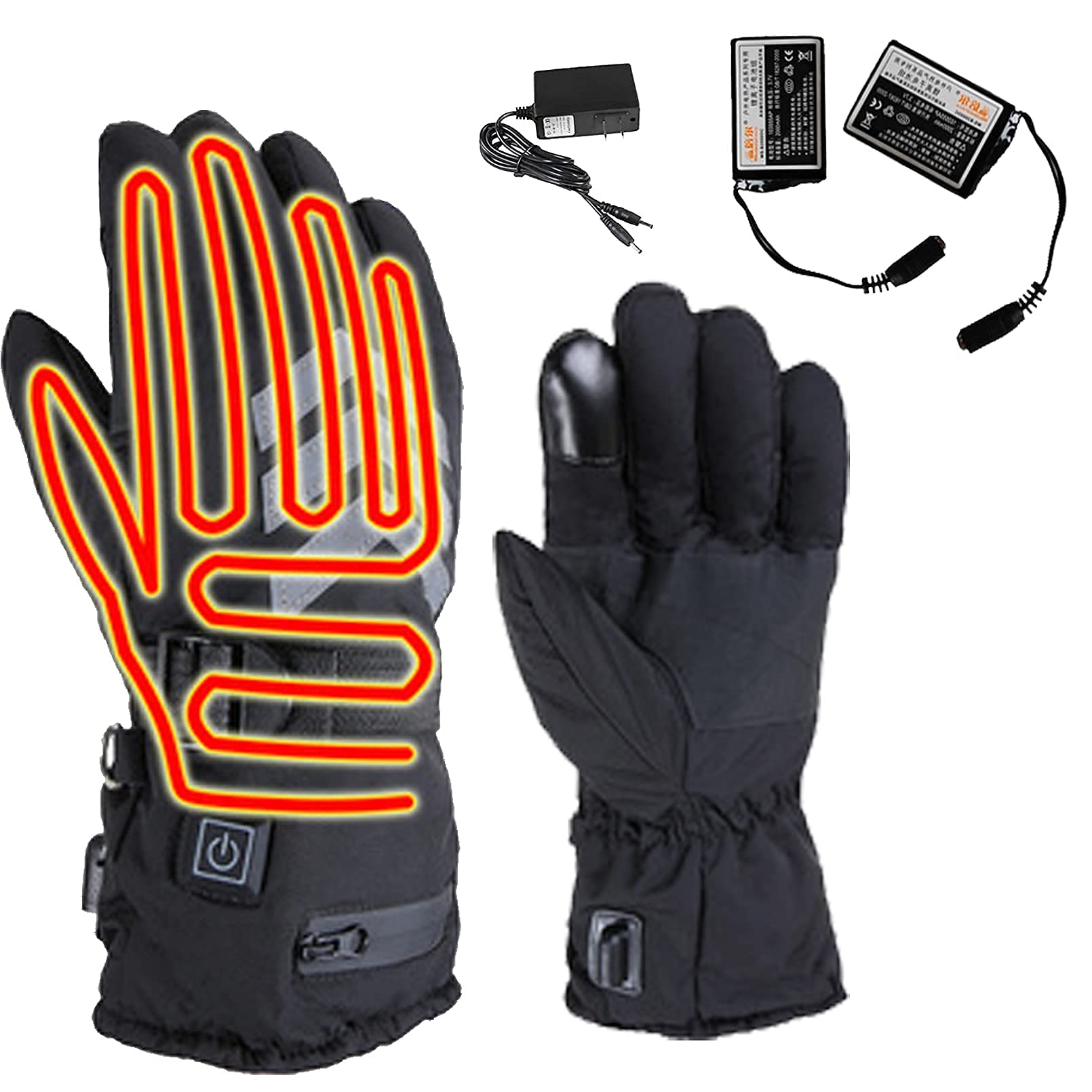 Gants chauffants moto et camping pour homme et femme avec batterie rechargeable