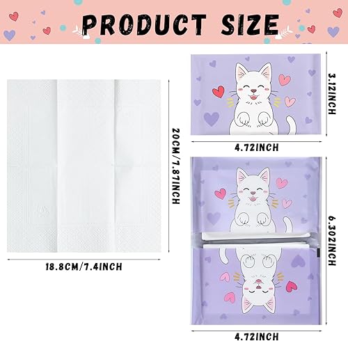 Vista 78 de PerKoop Paquete de 100 pañuelos de bolsillo para viajes, pequeños pañuelos faciales tamaño cartera, papel higiénico para viajes, suministros