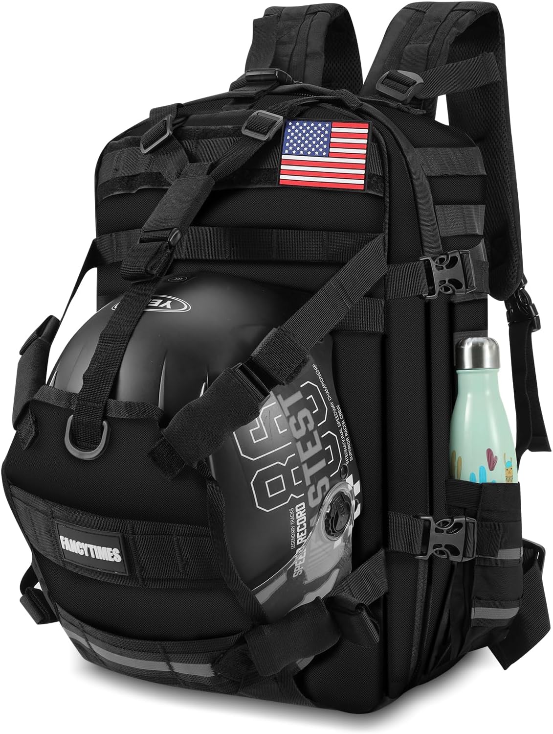 FANCYTIMES Motorcycle Helmet Backpack Large Capacity Helmet Backpack Bag-Waterproof, Expandable - Men Basketball Luggage Storage Backpack for Sports Outdoor Activities