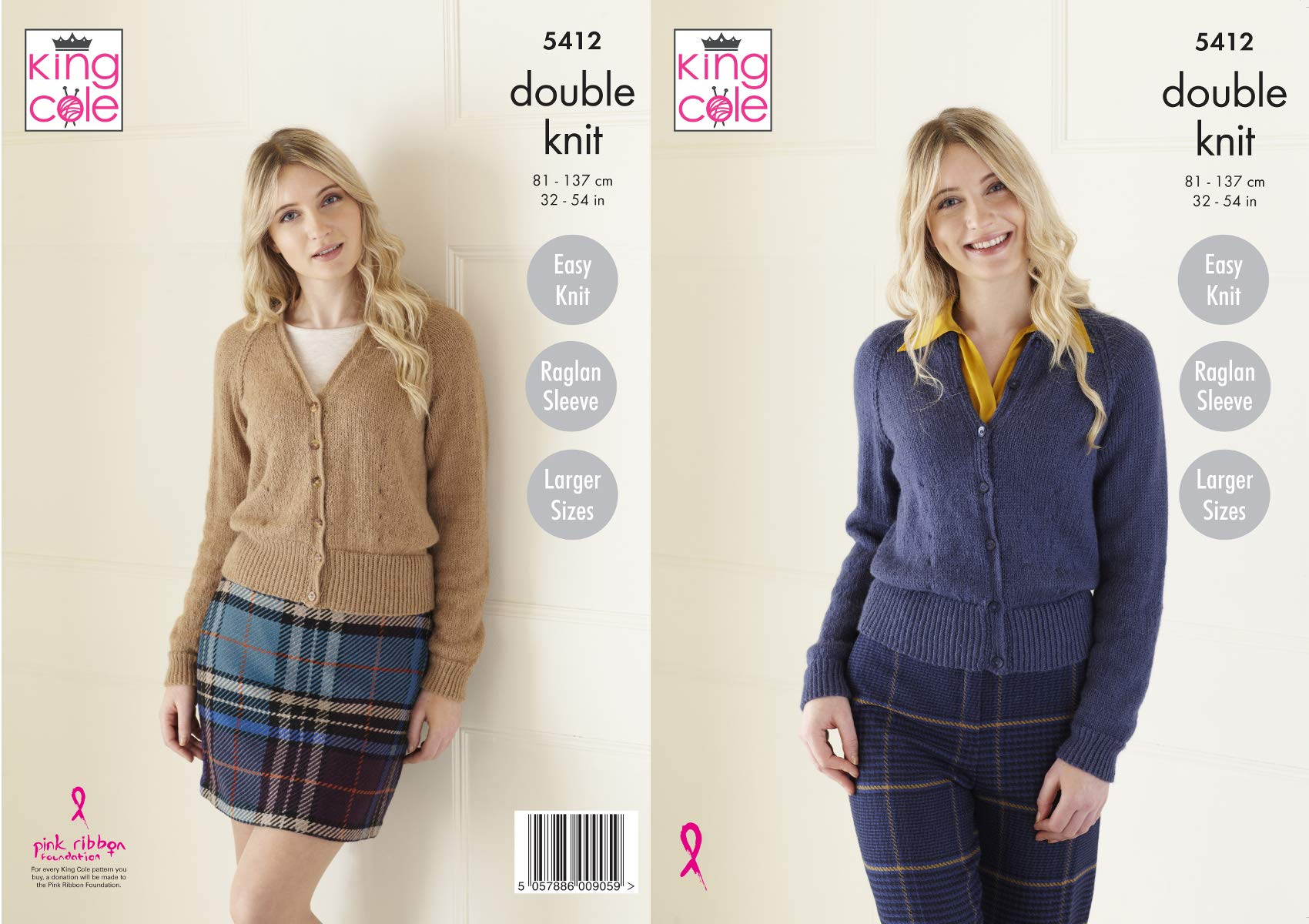 King Cole Women's Multi 5412 Knitting Pattern Cardigans In Baby Alpaca Dk