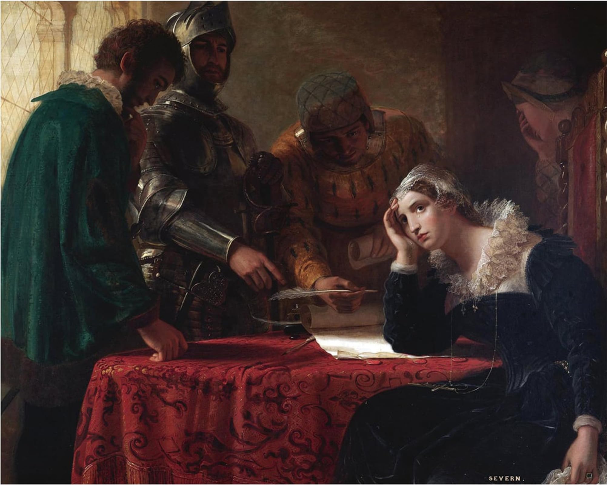 SERENDIPITP Retro Picture Poster Wall Art Pictures Painting Marie Stuart the Abdication of Mary by Severn Wall Art Canvas Print for Wall Decor 60x90cm