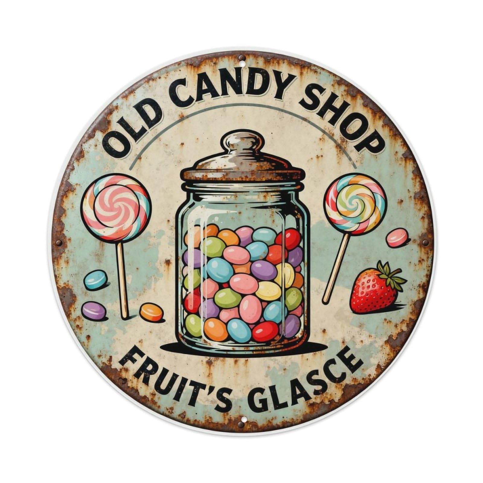 OLD CANDY SHOP Metal Tin Sign Plaque