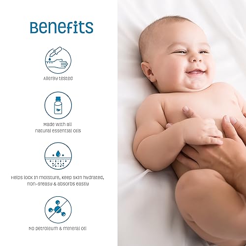 Miniatura 2 de Natures Baby Organics Aceite de bebé  Aceite de bebé calmante e hidratante  sin aceite mineral y no grasoso  piel suave y saludable  Aceite de