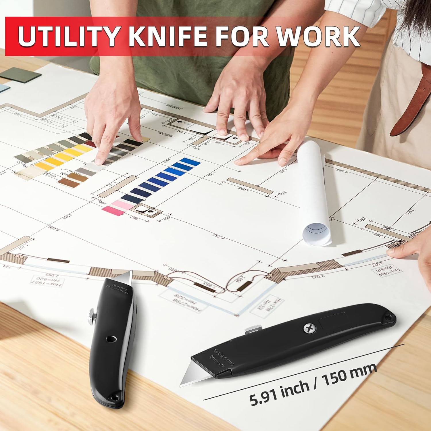 DIYSELF 30 Pack Box Cutters, Home, Office, Construction and Warehouse Use Utility Knives, Box Opener, Drop-resistant Aluminum Shell, Retractable Utility Knife for Cardboard