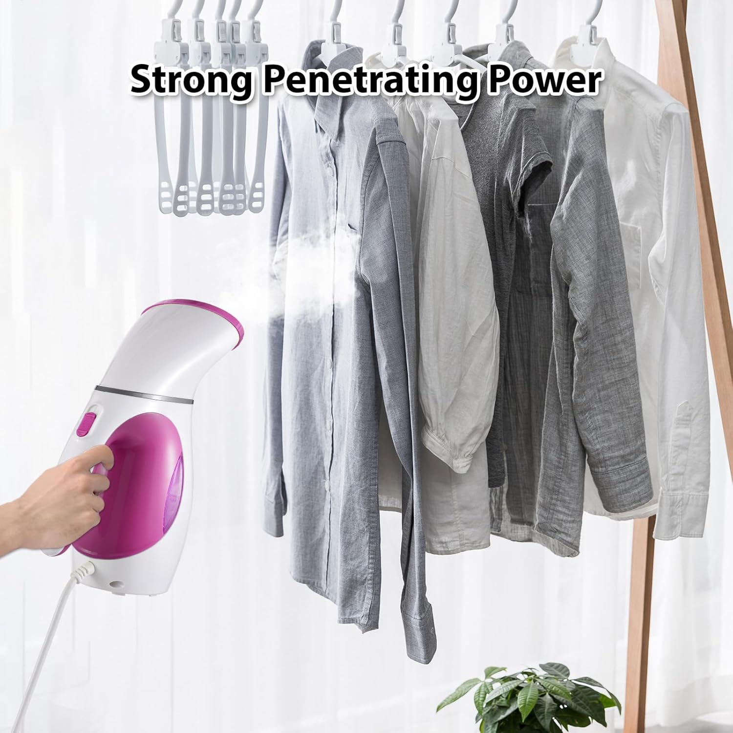 Steamer for Clothes 800W Powerful Handheld Garment Steamer 200ml Large acity Water Tank Fast Heating Strong Penetrating Portable Wrinkle Remover Steam Iron Works on Clothes and Fabrics for Travel