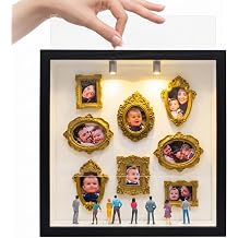 Museum of Us Shadow Box Frame, Top Loading DIY Mini Museum Kit with Lights
