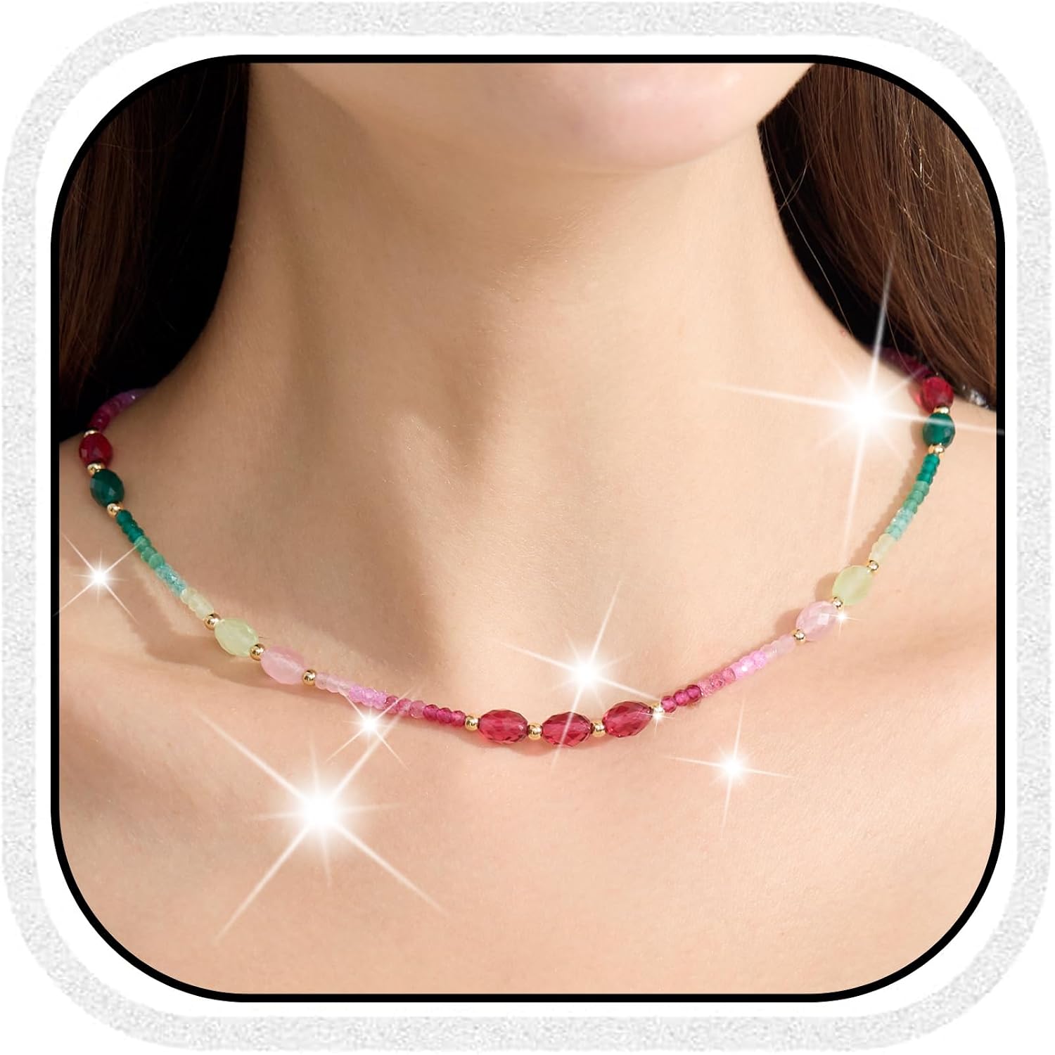 Healing Crystal Necklace for Women Amethyst Spiritual Zircon Pearl Beads Handmade Gemstone Crystals Stones Beaded Adjustable Necklaces Jewelry - Image 10