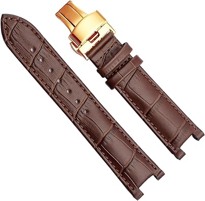 Genuine Leather Watchband for GC Notched Men and Women Watch Belt Strap With stainless Steel Butterfly Buckle
