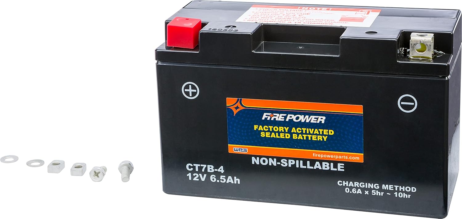 WPS Maintenance Free Sealed AGM Motorcycle Battery CT7B-4