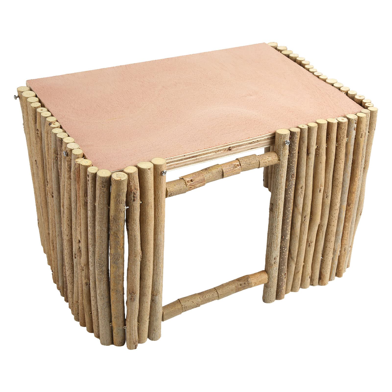Piccolo rifugio in legno per piccoli animali domestici, casetta rifugio per piccoli animali, capanna traspirante per criceti con piattaforma di gioco per conigli, cincillà e