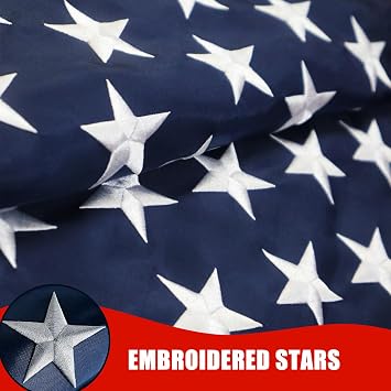 American Flag 2x3 Ft, 4 Brass Grommets Multipurpose Heavy Duty US Flag | Embroidered Stars,Sewn Stripes,Heavy Duty Durable Outdoor US Flag - Hanging American Flag for Room/Indoor/Wall American Flag