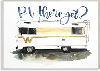 The Stupell Home Decor Yet Yellow Striped RV Watercolor Wall Plaque Art, 13 x 19 Multi-Color