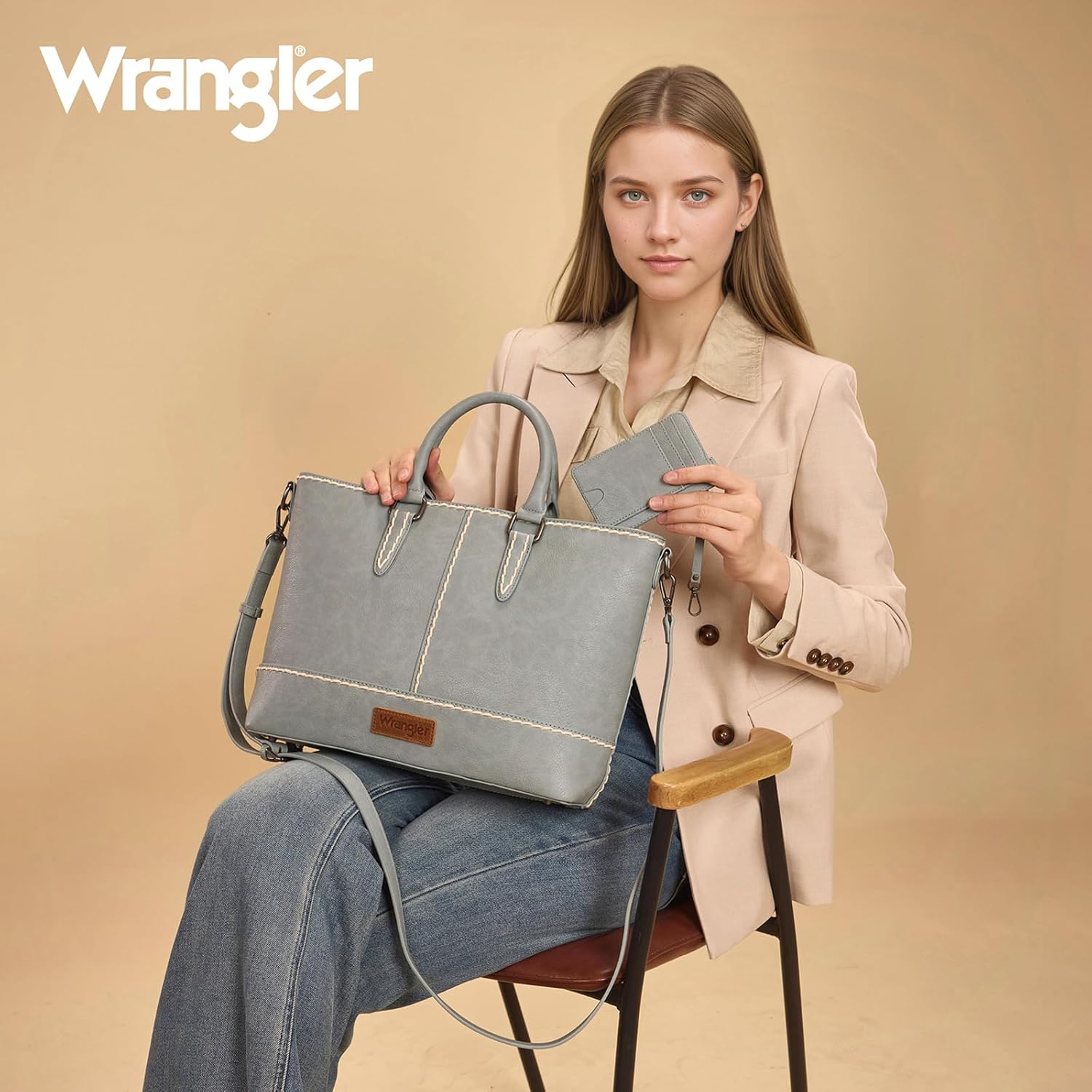 Montana West Wrangler Tote Bag for Women Top-handle Handbags Crossbody Bag with Removable Card Holder - Image 4