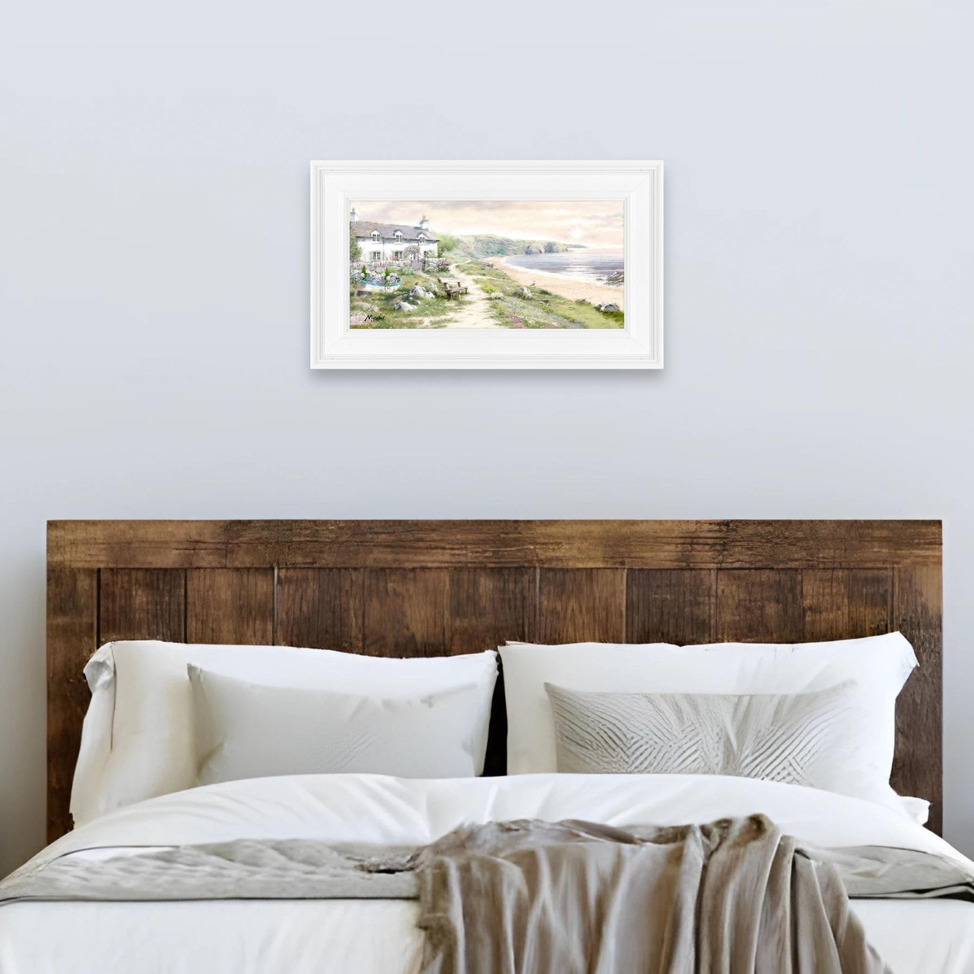 Artko Stampa Con Cornice Sea View Cottage – 49 X 29 Cm – Opera Di Richard Macneil – Decorazione Parete Nautica – Pronta Da Appendere - 2
